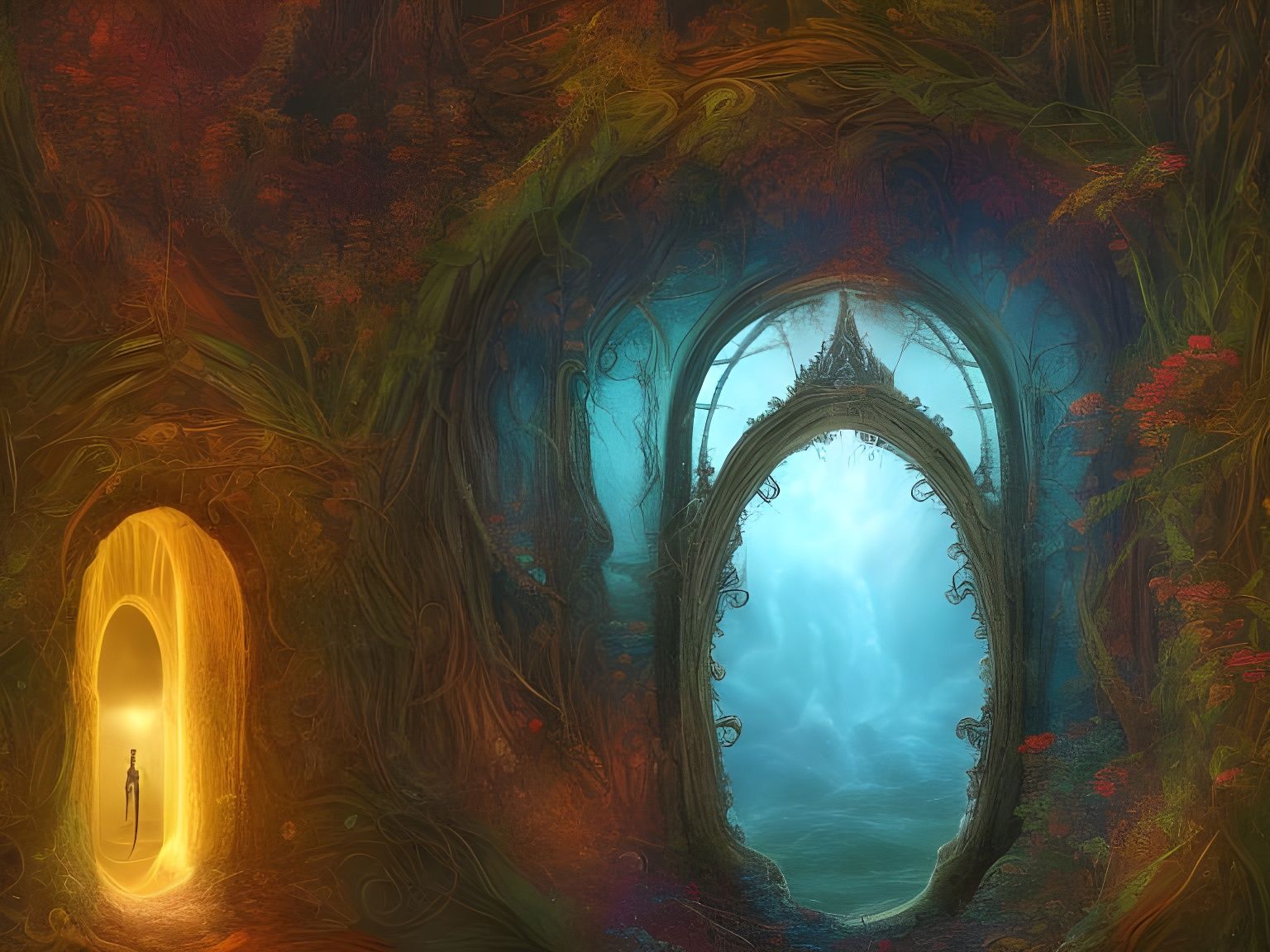 Elven Doorway to Inter-dimensional Seascape Portal