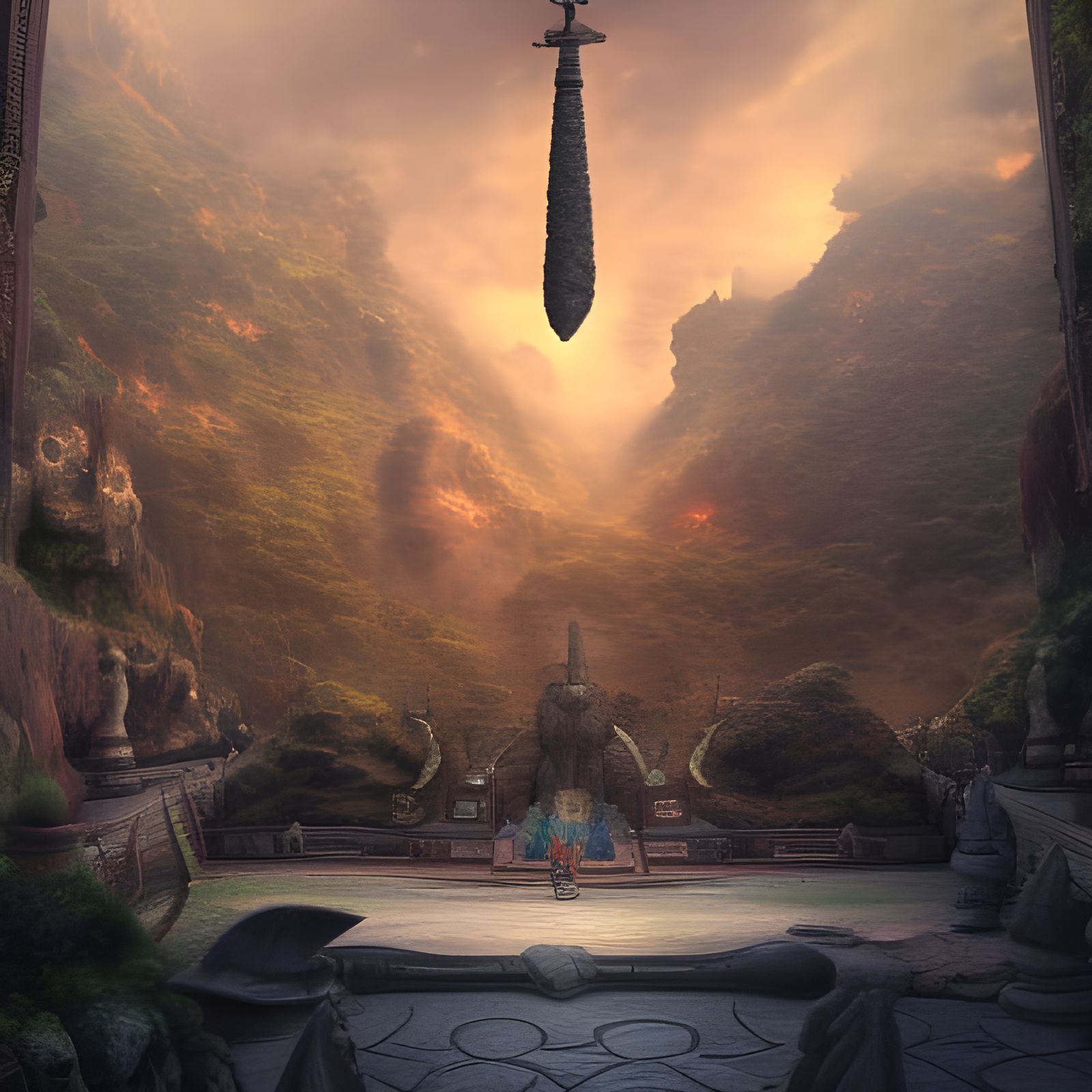 Fantastical Lingam Shiva in Detailed Digital Painting