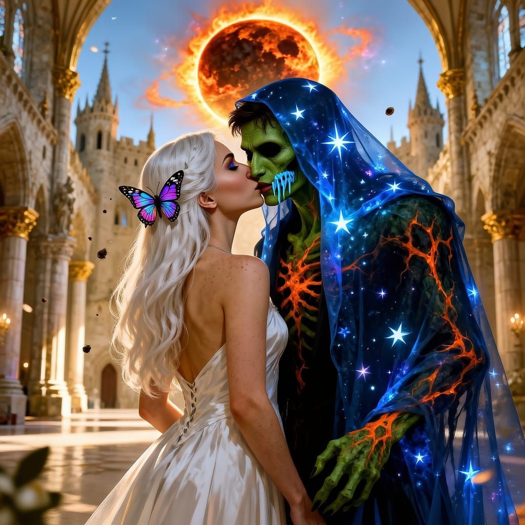 Gorgeous Woman and Grim Reaper Transform in Hyperrealistic S...