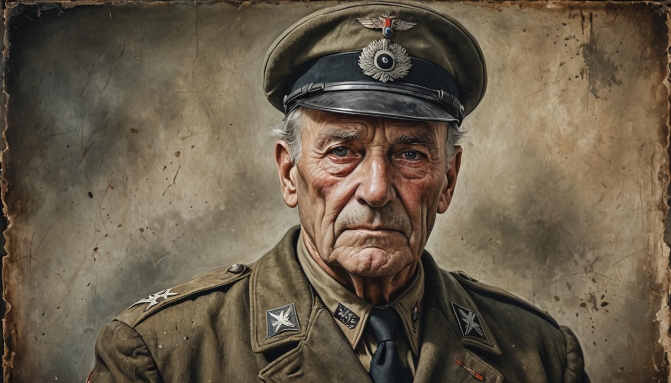 Hyperrealistic Portrait of an Elderly German Man