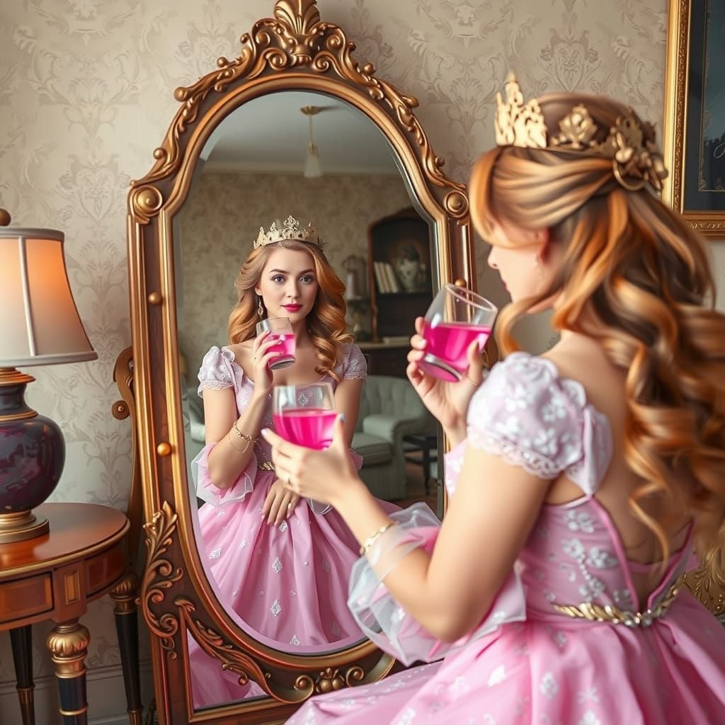 Woman Transforms into Princess After Drinking Potion