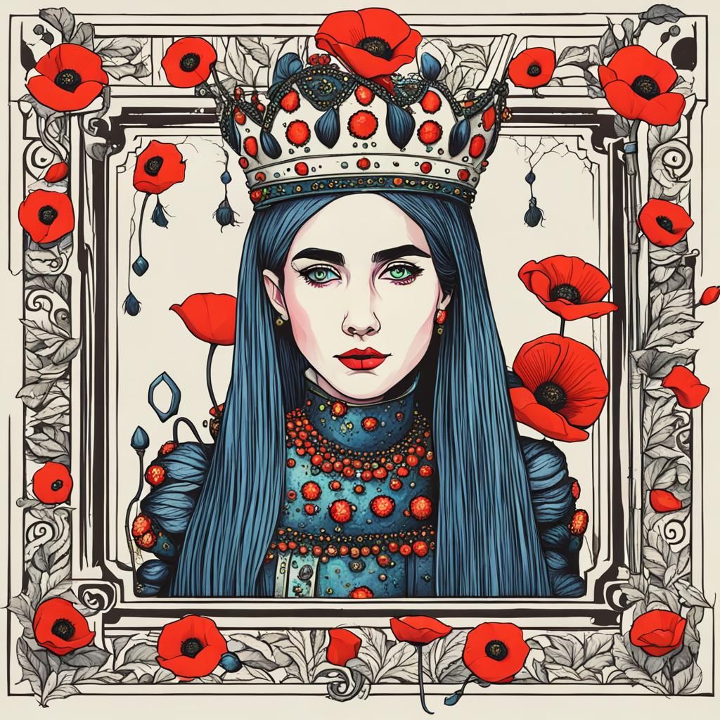 Colorful Queen Poppy AI Art