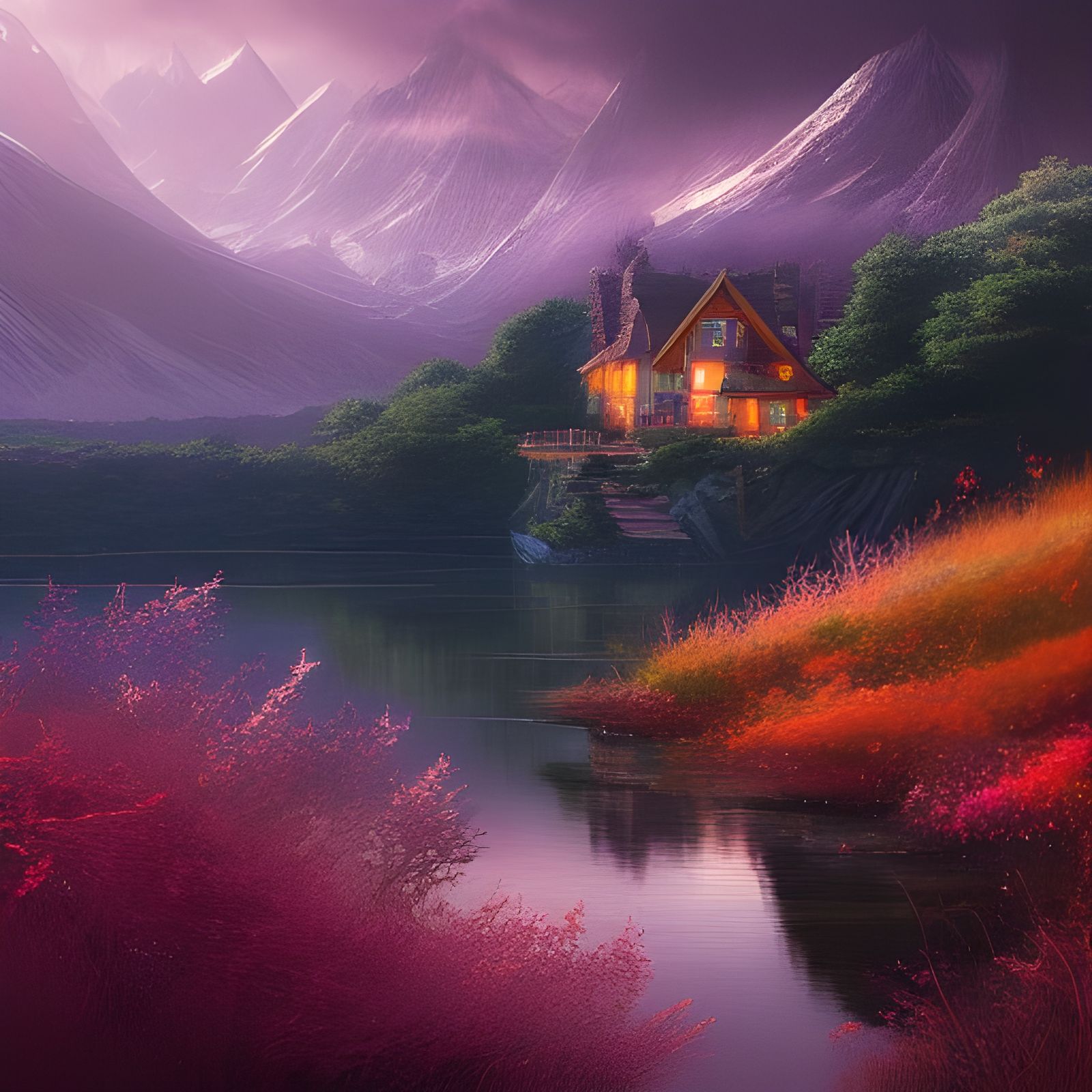 Mountain House by the Lake