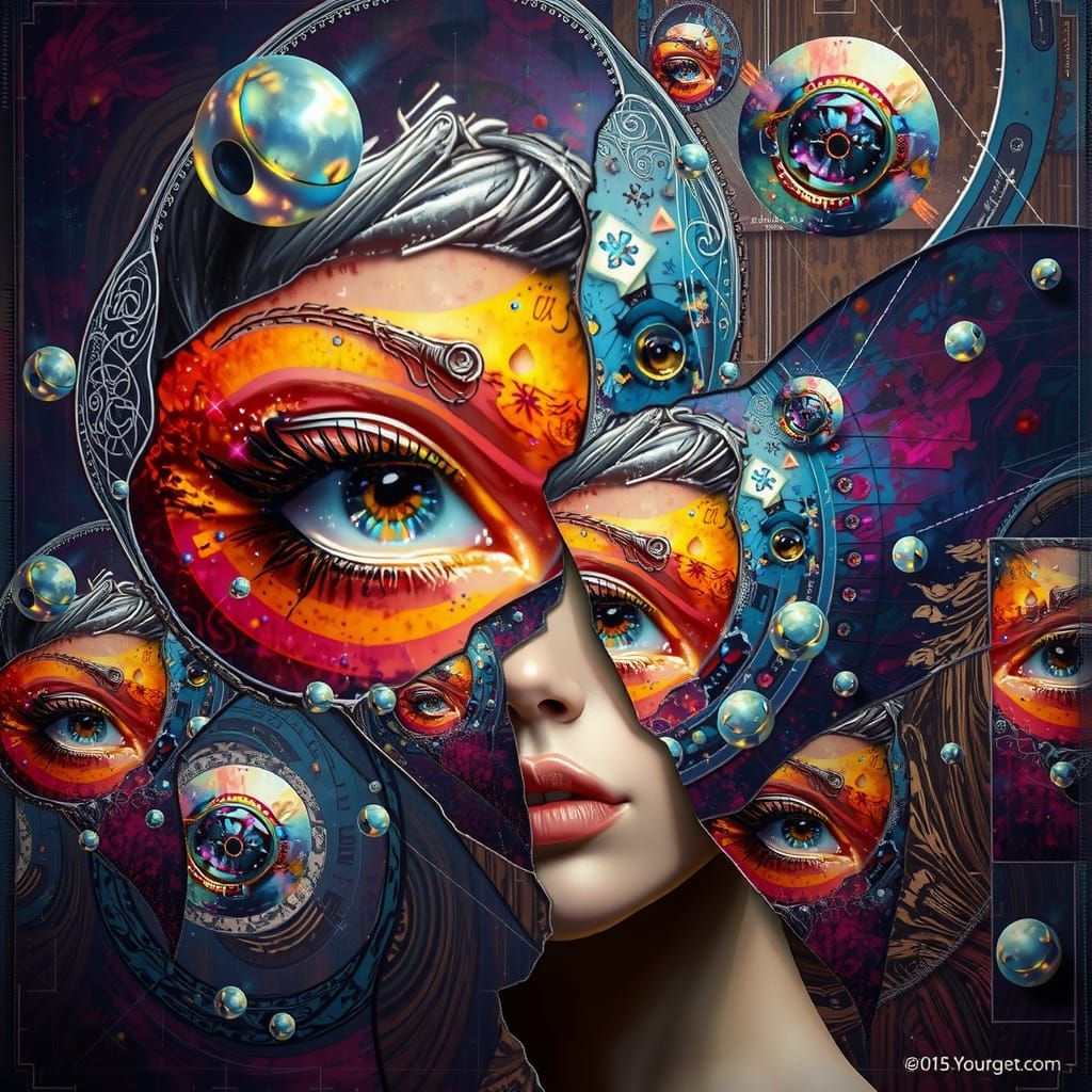 Multidimensional Eyes in Iridescent Hues