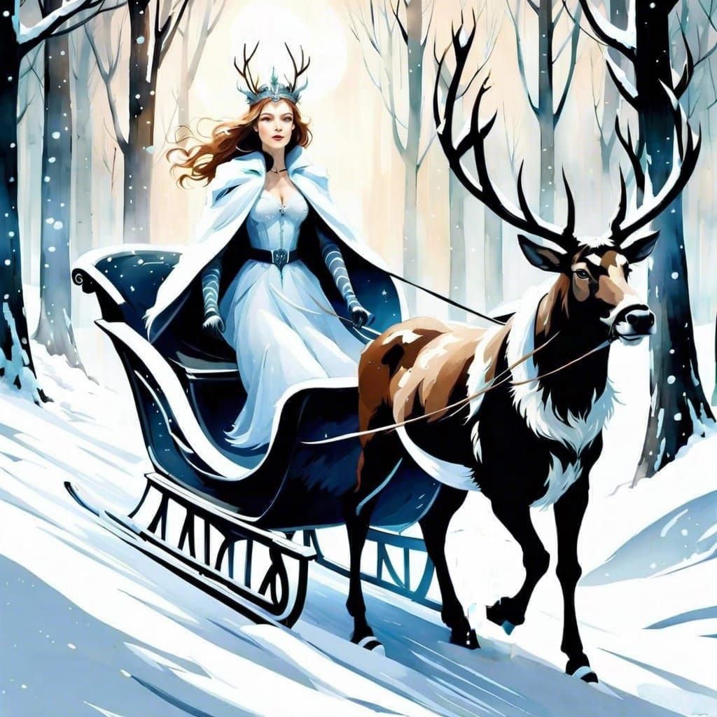 Winter in Narnia: The White Witch in Watercolor