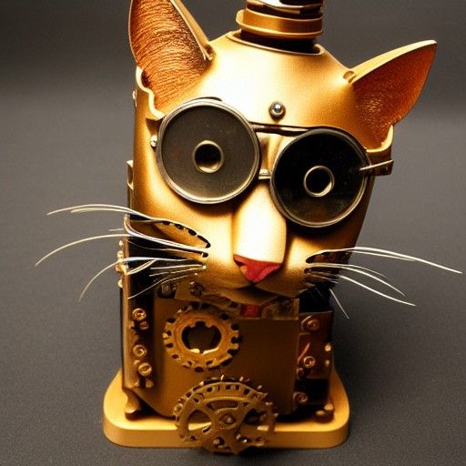 Armored Cat with Steampunk Engine