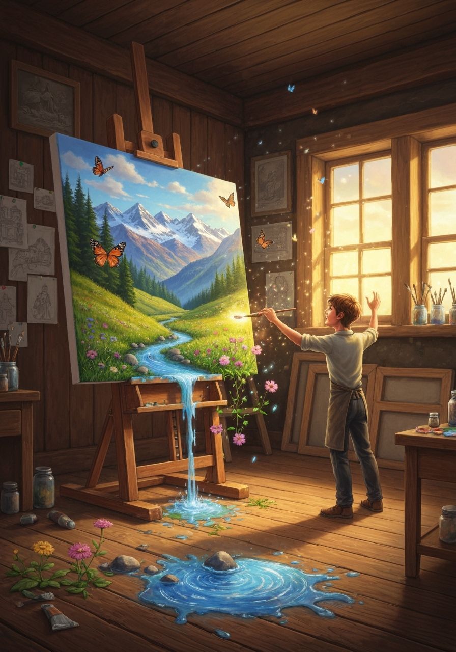 Artist's Magical Landscape Painting Comes Alive
