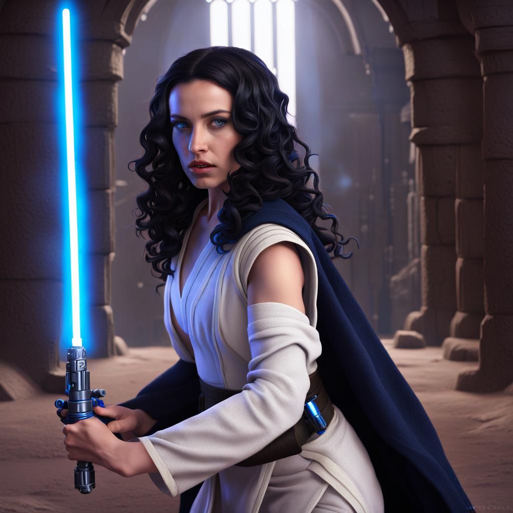 Jedi Master Teaching Apprentice: Detailed Fantasy Art