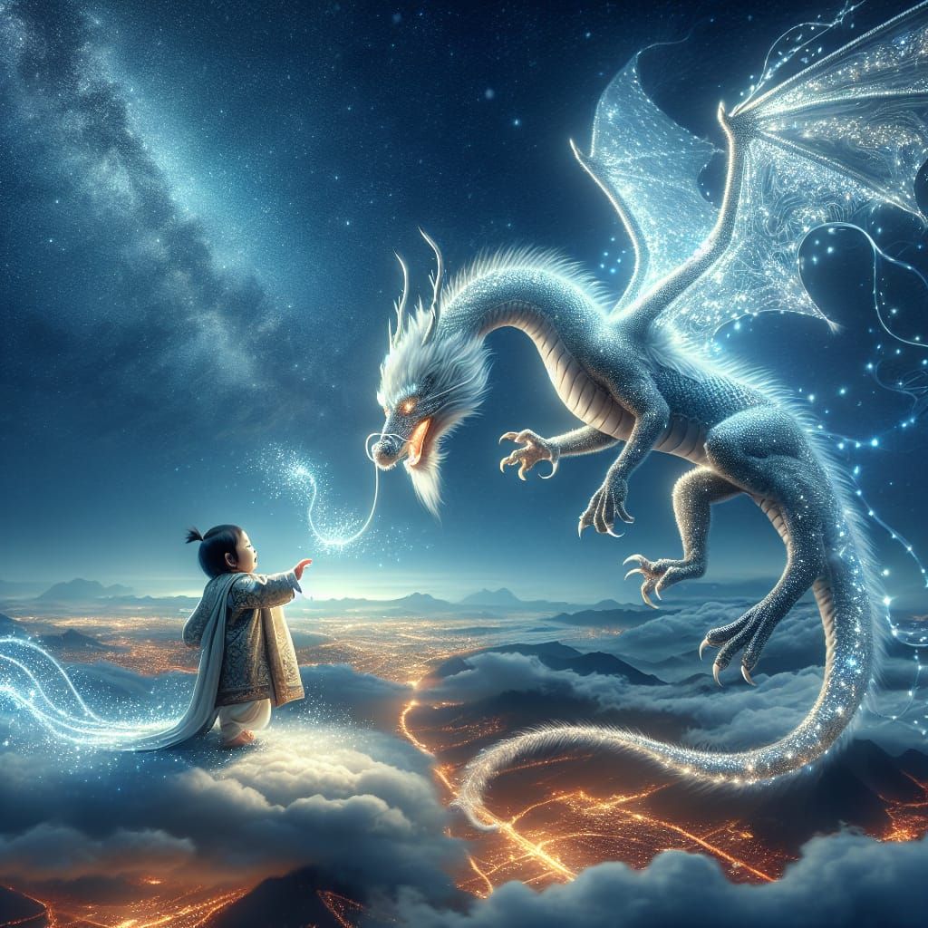 Sparkling Dragon's Friendship with Delighted Baby Girl
