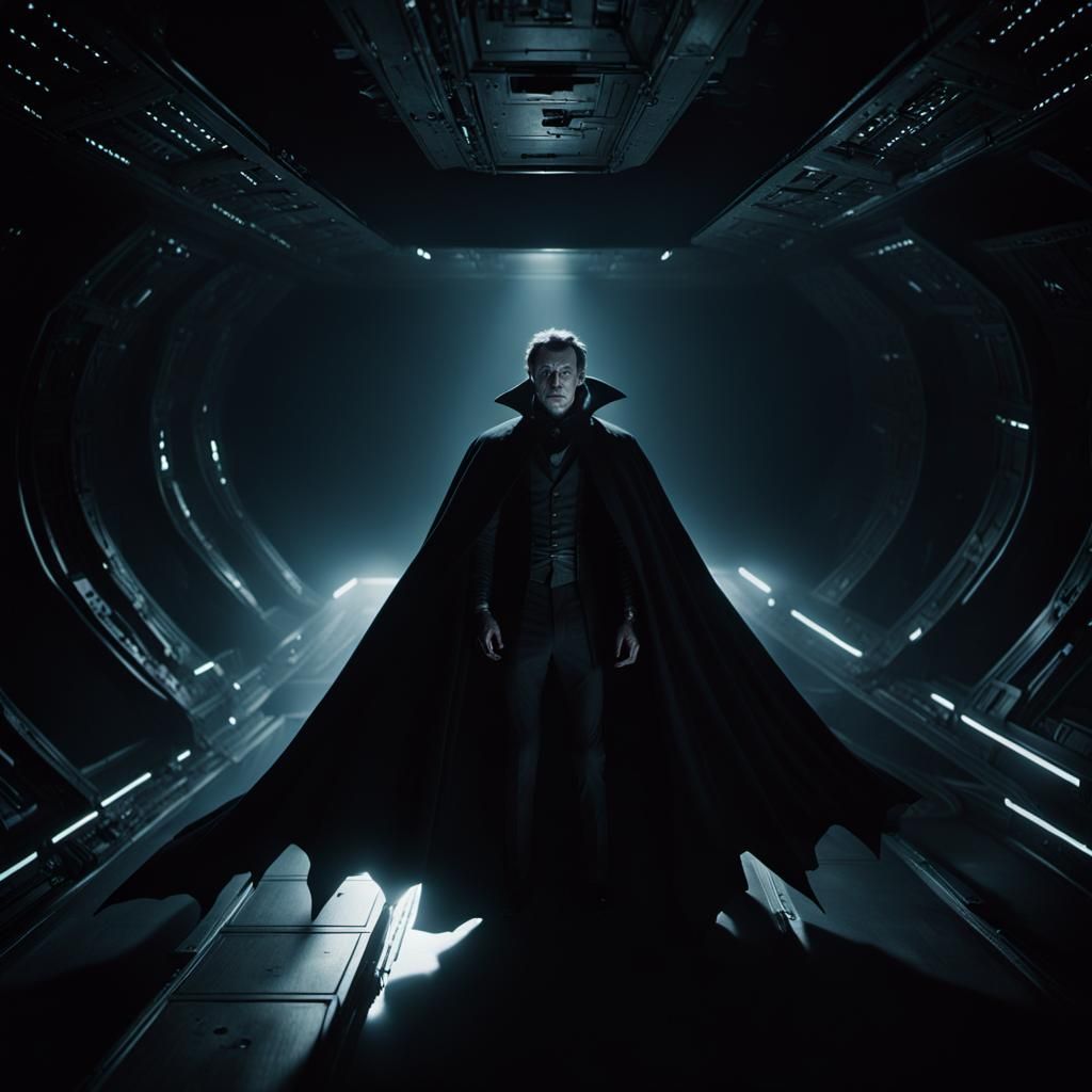 Vampire in Spaceship: Gothic Horror Film Still