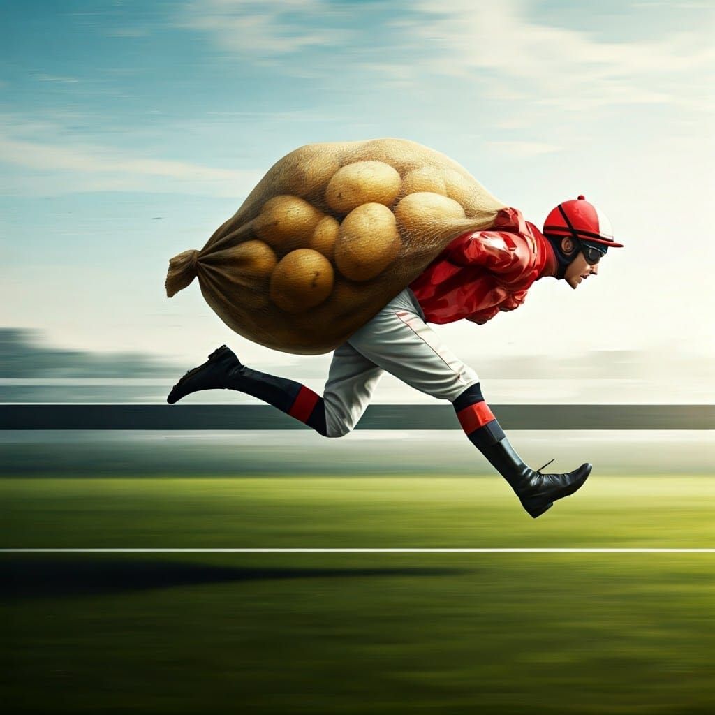 Surreal Potato Race in Dreamscape Style