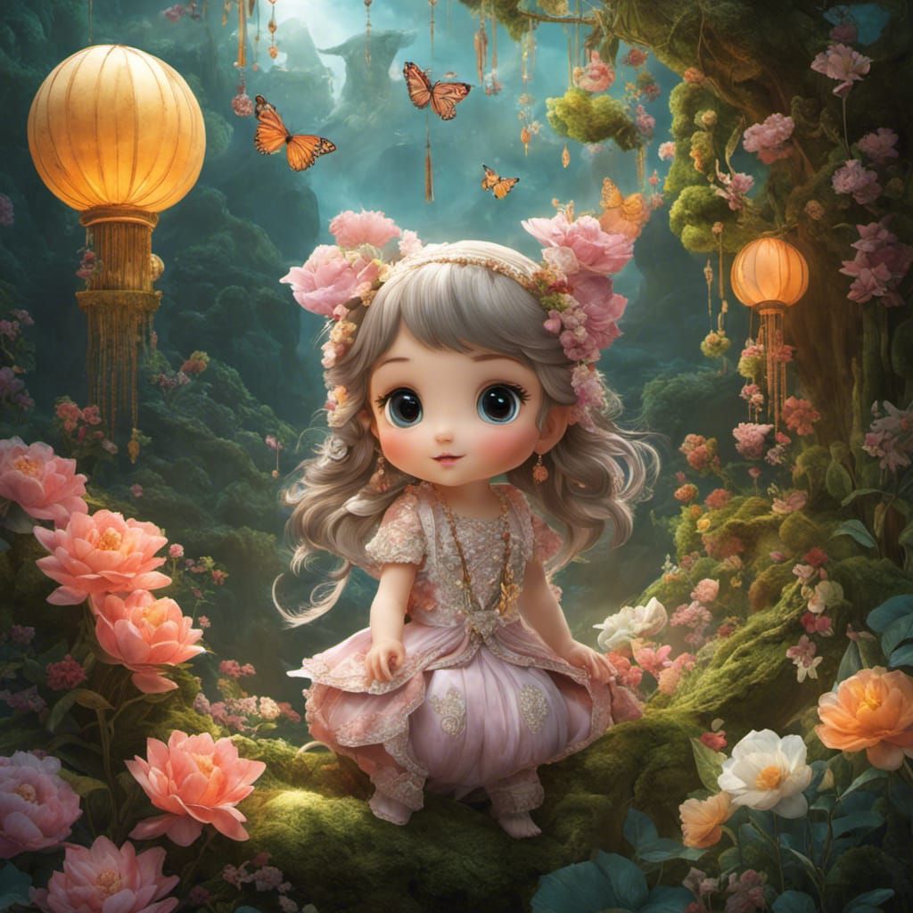 Enchanting Puppet Theater Scene in a Whimsical Style