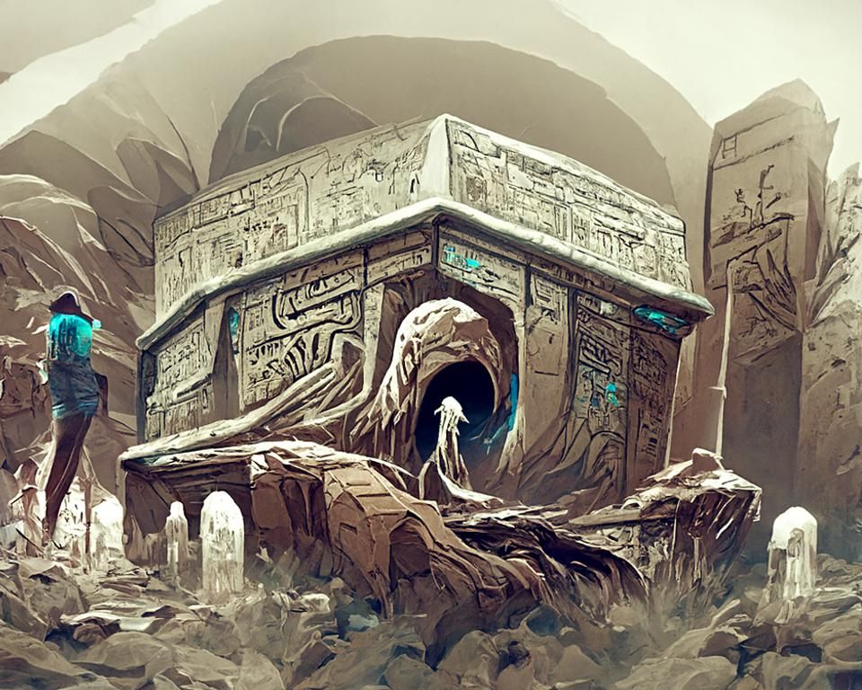 Ancient Monster Tomb Digital Artwork in 8K