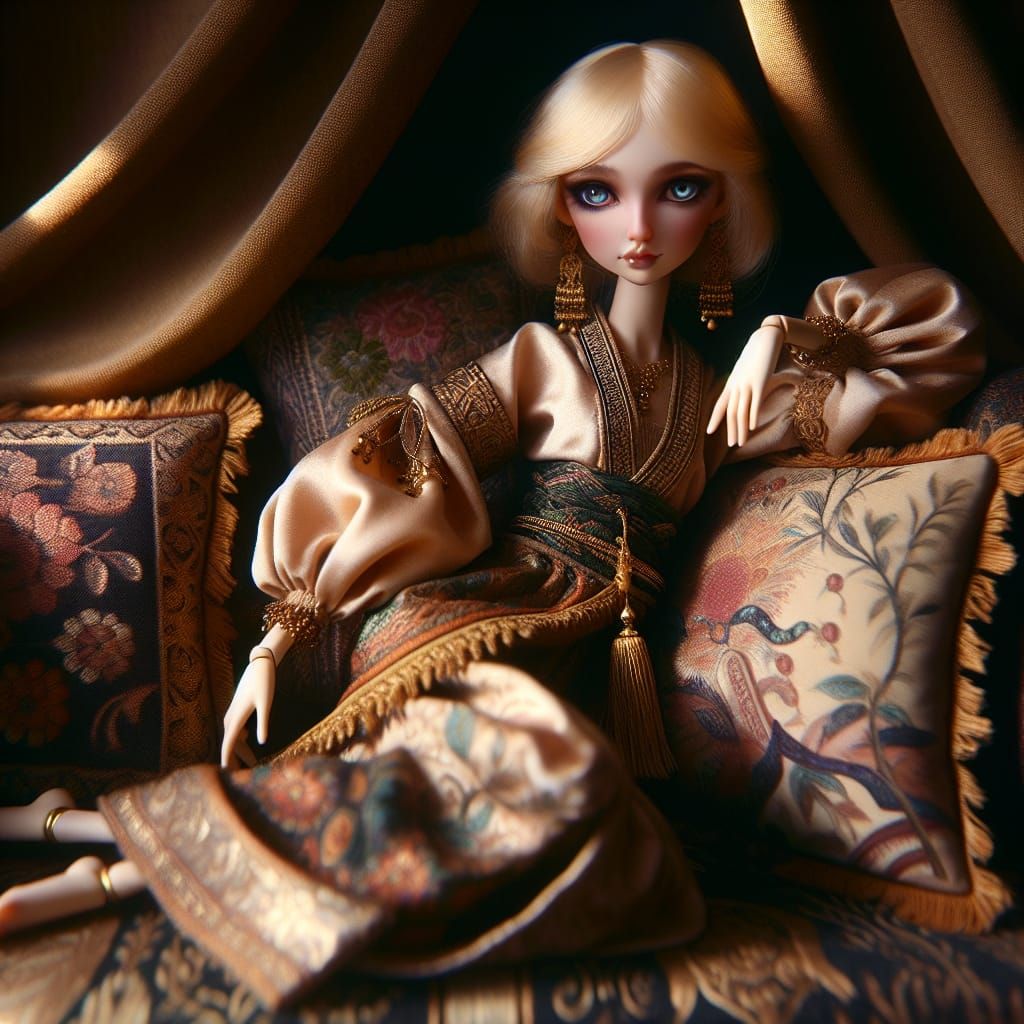 Opulent Doll Portrait in Eastern Attire