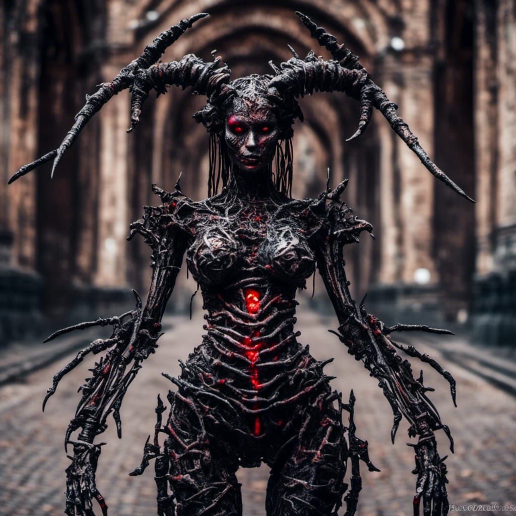 Pregnant Mech Girl with Human Heart