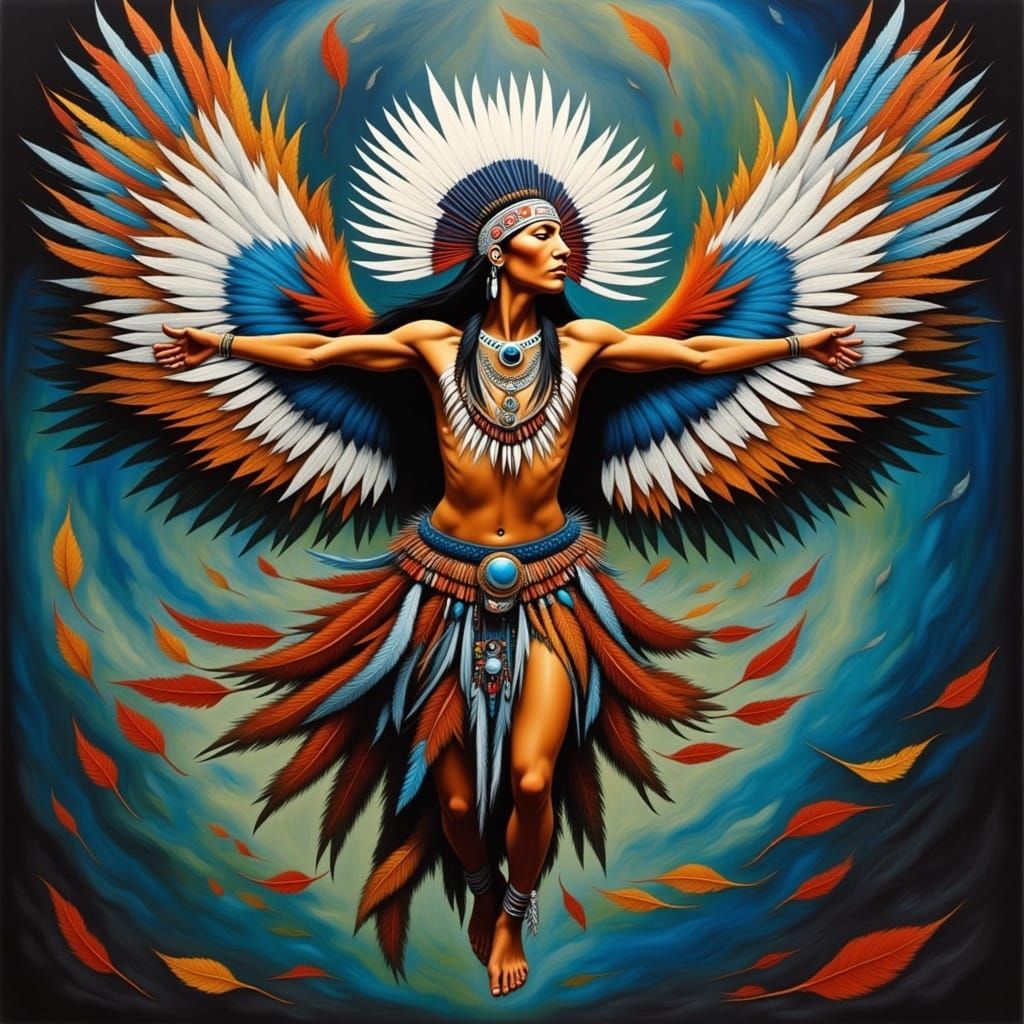 Eagle Dancer in Iridescent Thunderstorm