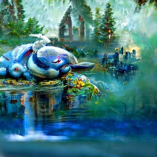 Wartortle in Ethereal Fantasy Landscape