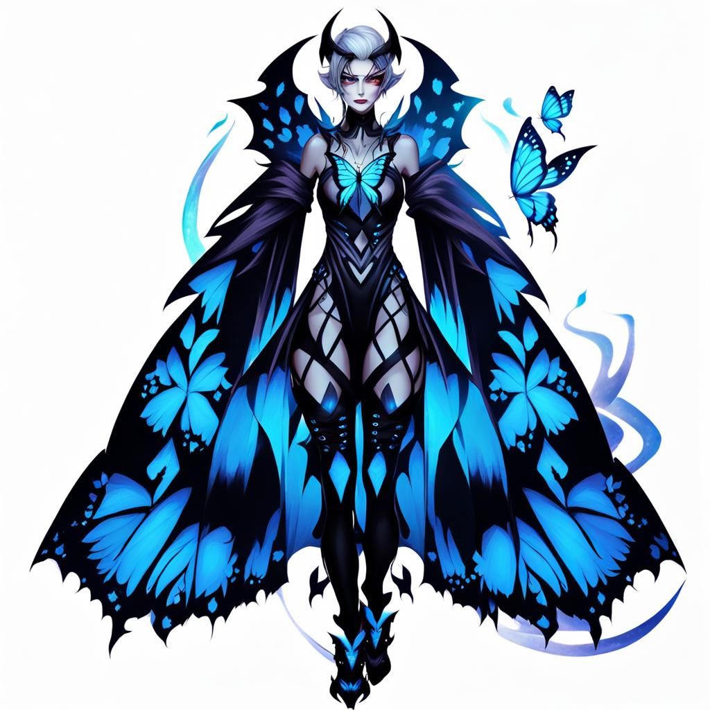 Butterfly Demon Character in Light Style