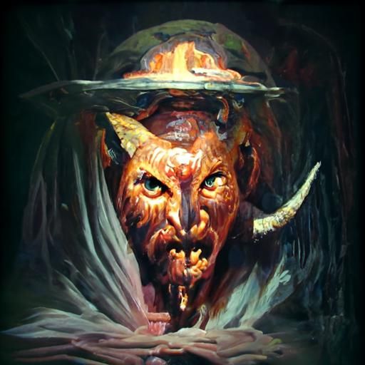 Satan Depicted as Oil Painting