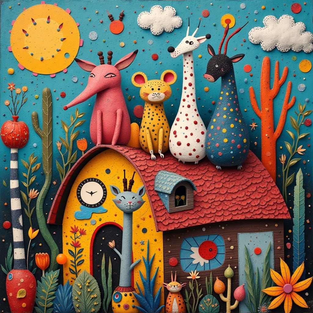 Vibrant Whimsy on a Colorful Roof