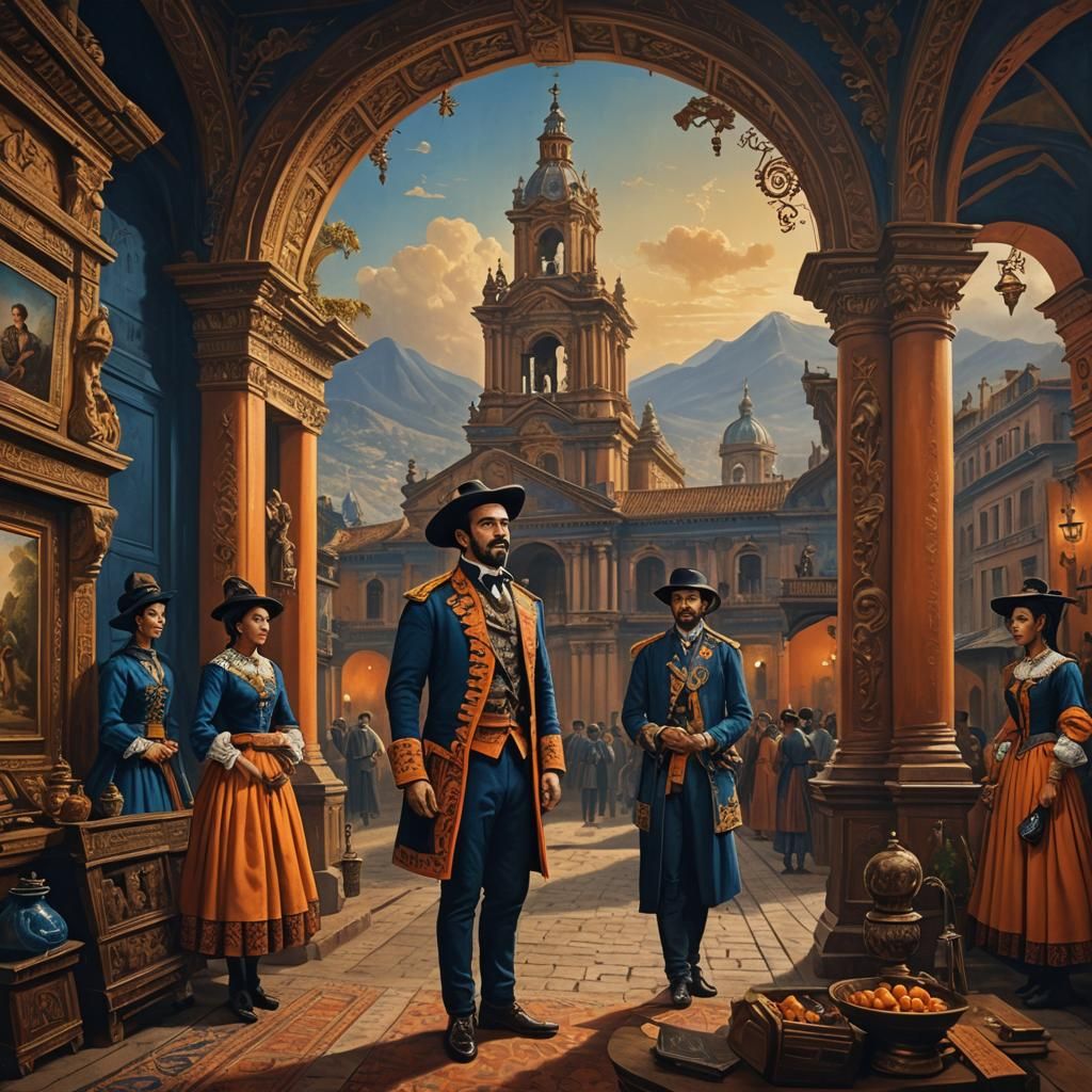 Colombian Art Exhibition: Daguerrotypes in a Matte Painting