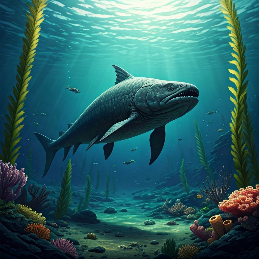 Dunkleosteus in Prehistoric Waters Inspired by Concept Art