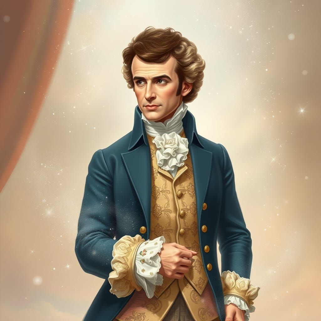 Whimsical French Aristocrat Amidst Sparkling Dust