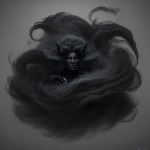 Black Cat Shape Shifter Sneezes Smoke, Creating Cloud