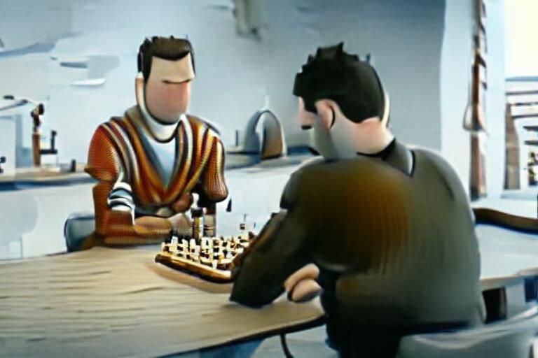 playing chess animated