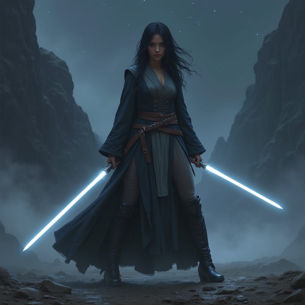 Ethereal Gray Jedi Confronts the Cosmos