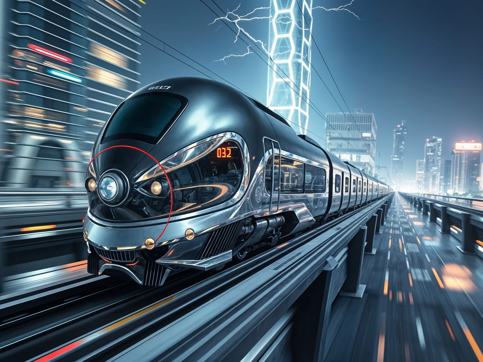 sleek futuristic train