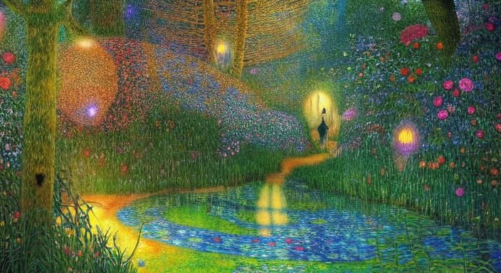 Sunset Hybrid Woman in Magical Forest, Surreal Art