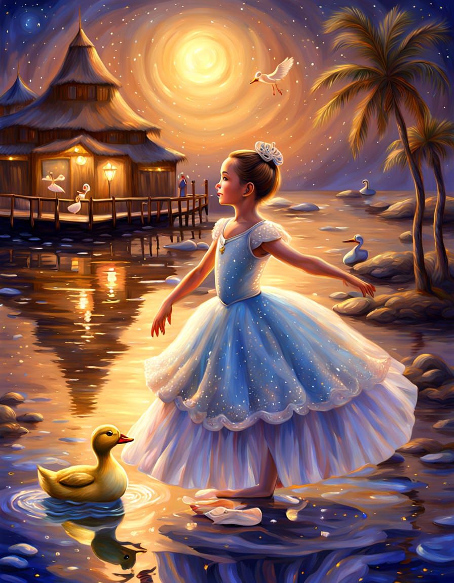 Prima Ballerina's Beach Holiday at Night