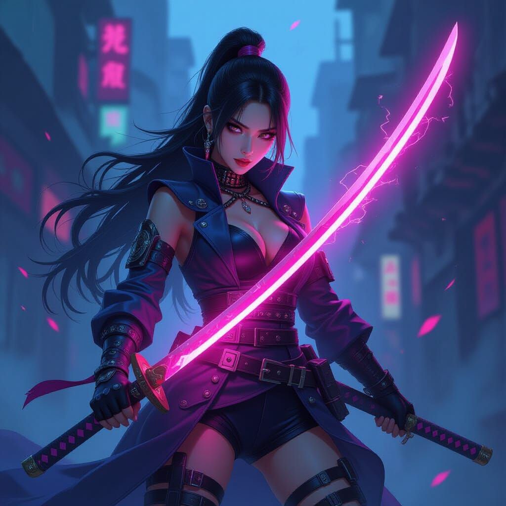 K-Pop Idol Demon Hunter with Mystical Katana