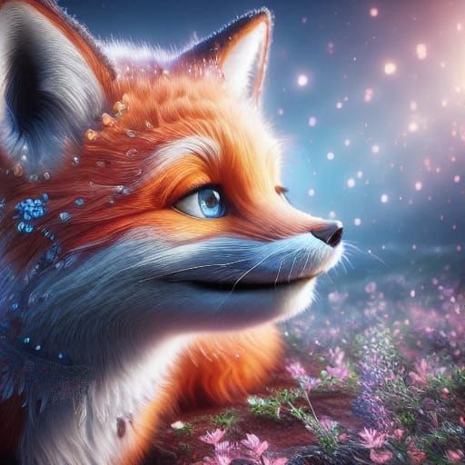 Whimsical Fox Portrait Generated by AI