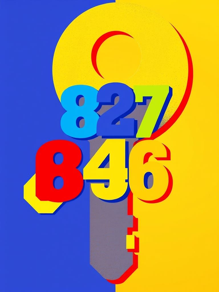Vibrant Pop Art Key Composition in Triadic Colors
