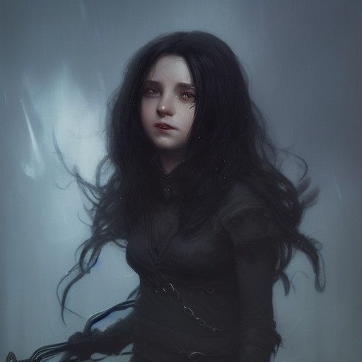 Halfling Witch Portrait in Dark Fantasy Style