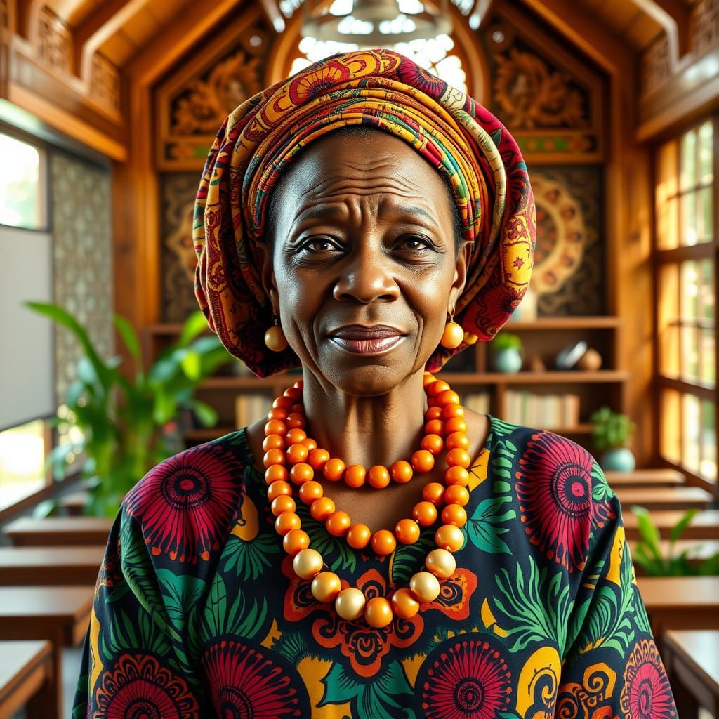 African Professor's Joyful Frustration in a Vibrant Classroo...