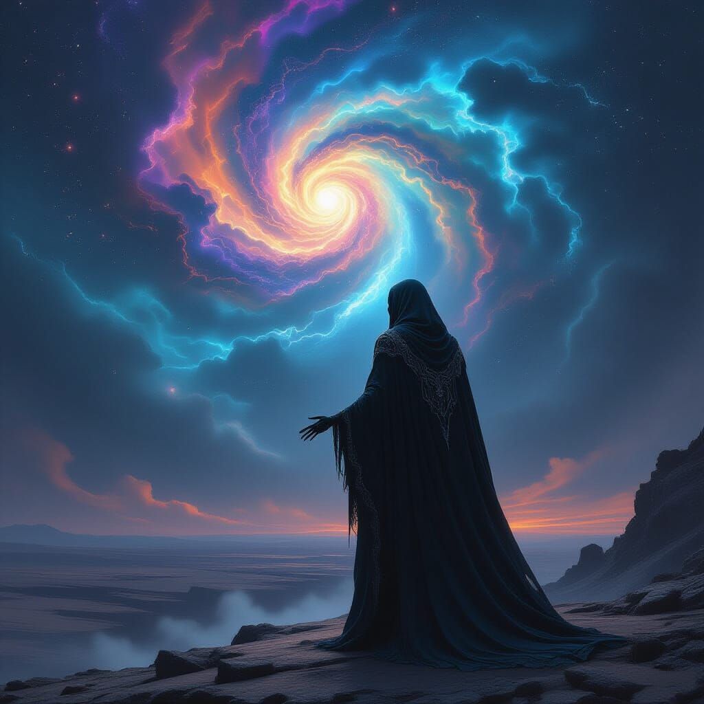 Cosmic Skeletal Figure in Hyperrealistic Style