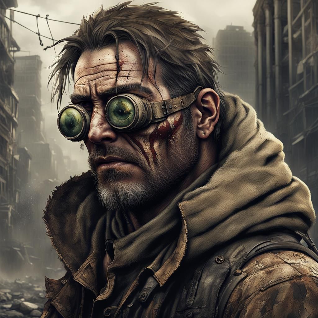 Post-Apocalyptic Survivor Portrait in 8K