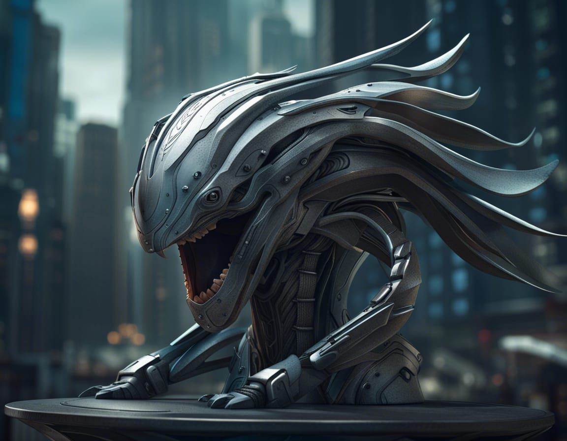 Futuristic Bedroom Panorama with Wave Bed in Splash Art