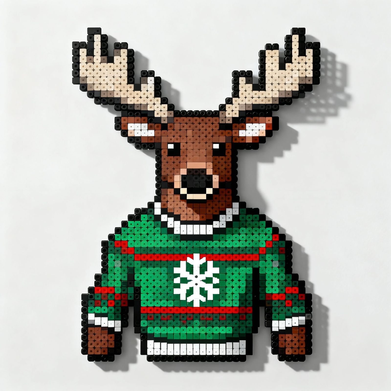 Hama Bead Elk Pattern in Pixel Art Style