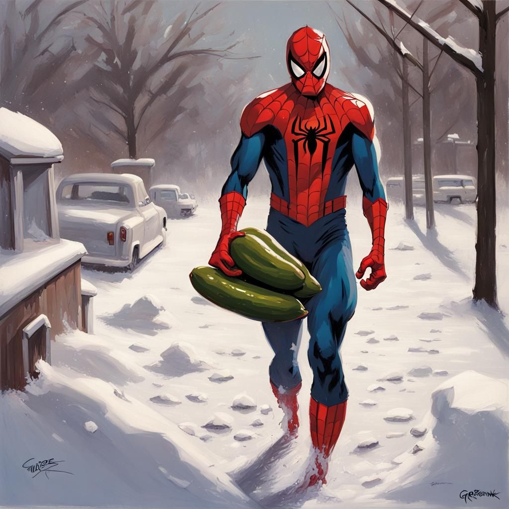 Spider-Man's Snowy Serenade: A Sinister Fantasy