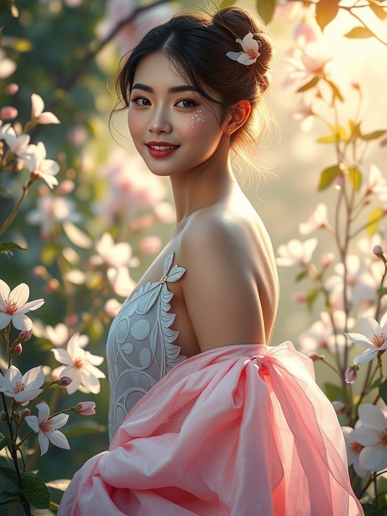 A stunning, hyper-realistic full-body portrait of a breathta...