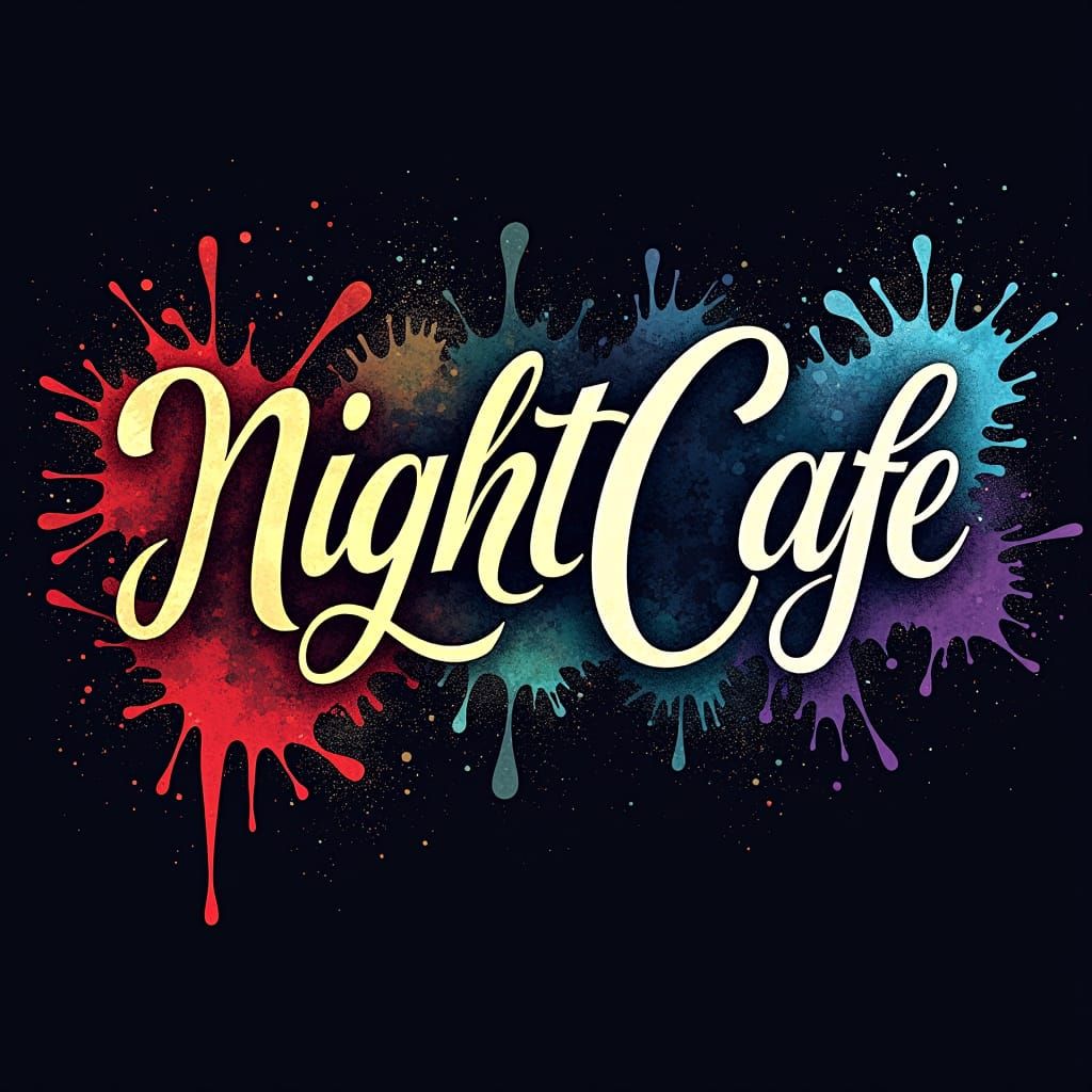 NightCafe in Calligraphy with Color Splash Menu