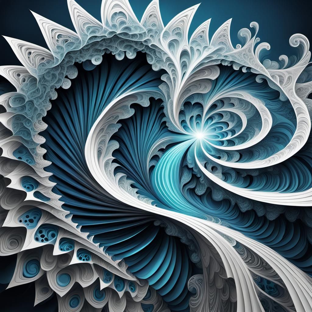 Abstract Fractal Rebirth in Zentangle Style