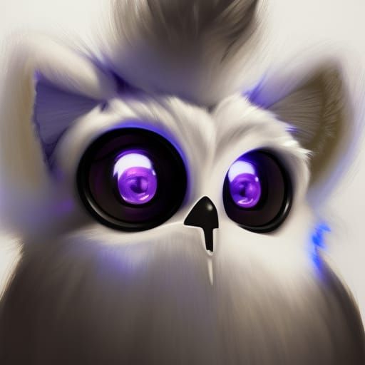 Ghost Furby Portrait in Hyperdetailed Style