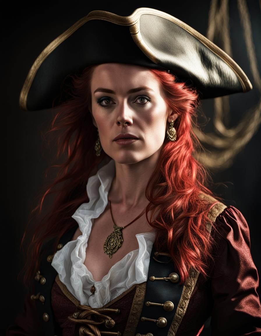 Grace O'Malley: Irish Pirate Queen, Photorealistic Portrait
