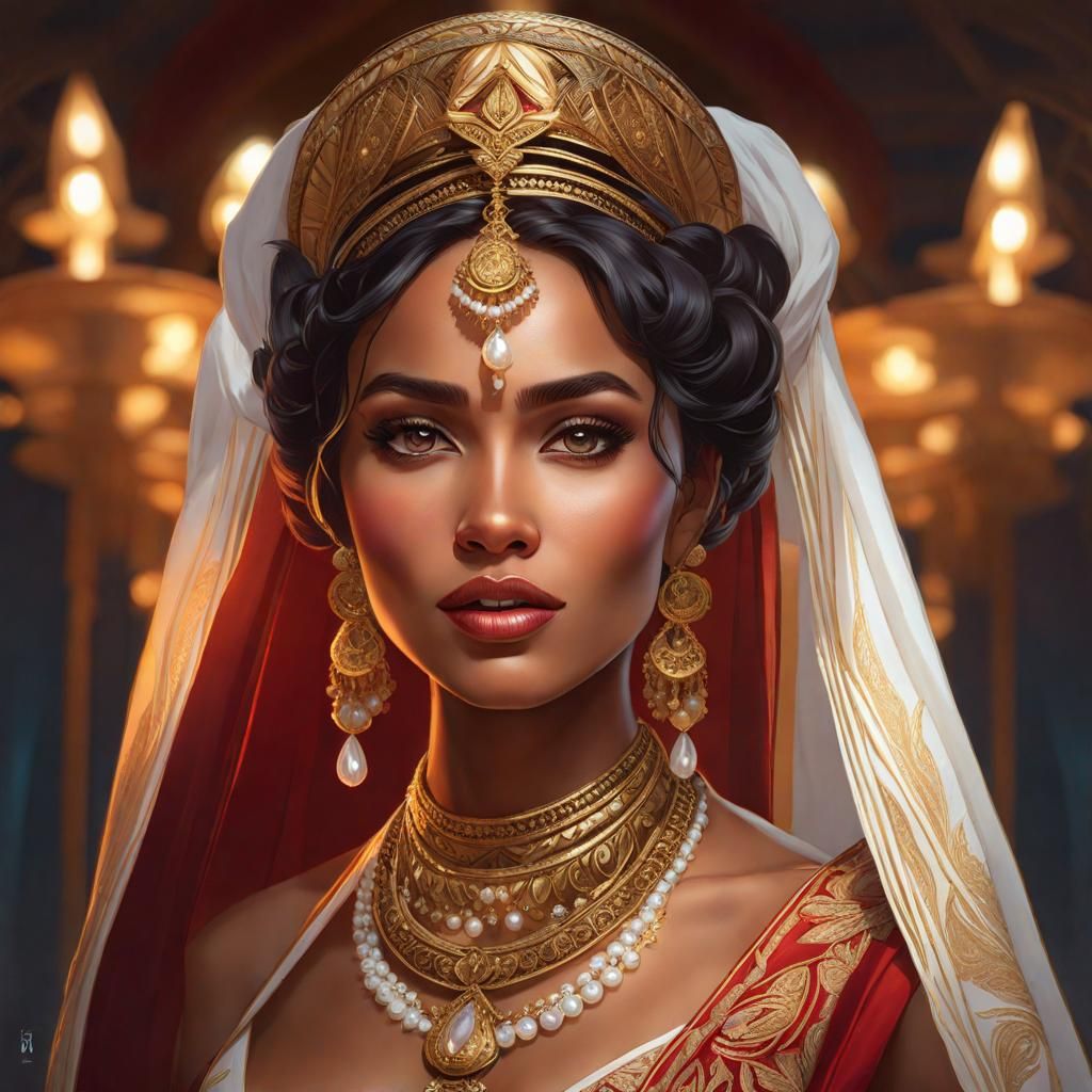 Timor Leste Bride in Traditional Dress, Digital Art