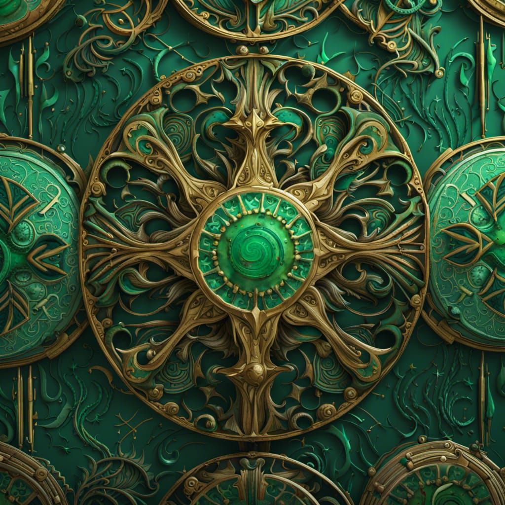 Rhythmic Triskelion Pattern in Detailed Matte Painting